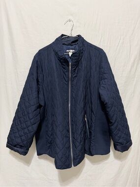 Mirror Image Women's Navy Quilted Jacket w/ Pockets Windbreaker Size XL
